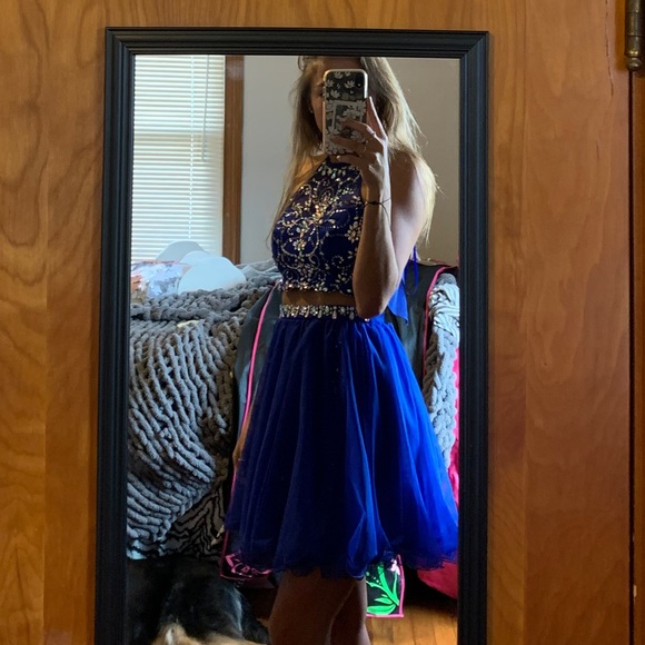 Blue two piece homecoming dress - Picture 3 of 5